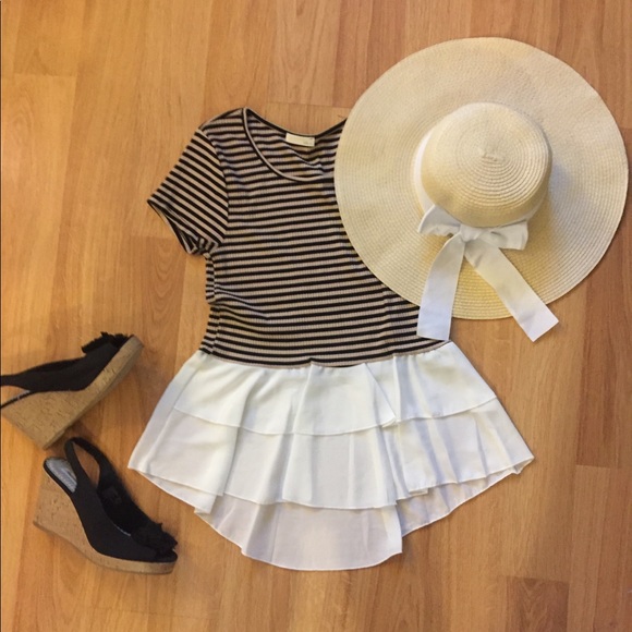 Jella C. Tops - jelly c. Stretchy Tee with Drop Ruffle